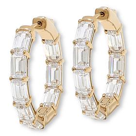 Radiance by Absolute™ Emerald Cut 3/4" Inside-Outside Hoop Earrings