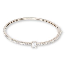 Radiance by Absolute™ Emerald Cut Solitaire Hinged Bangle Bracelet