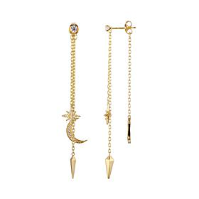 Radiance by Absolute™ Gold-Plated Moon and Star Drop Earrings