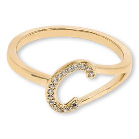 Radiance by Absolute™ Goldtone Simulated Diamond Initial Ring