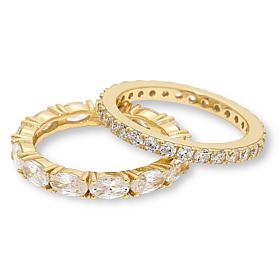 Radiance by Absolute™ Oval and Round Eternity Ring 2-piece Set