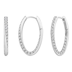 Radiance by Absolute™ Platinum-Plated 1.97ctw Oval Hoop Earrings