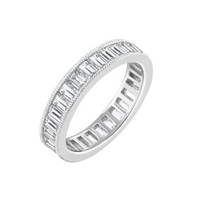 Radiance by Absolute™ Platinum-Plated Baguette Coin Edge Eternity Ring