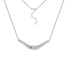 Radiance by Absolute™ Platinum-Plated Baguette Curved Drape Necklace
