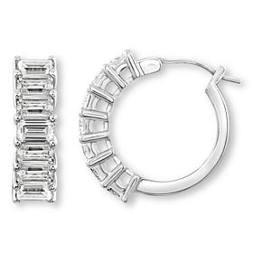 Radiance by Absolute™ Platinum-Plated Emerald Cut Mini Hoop Earrings