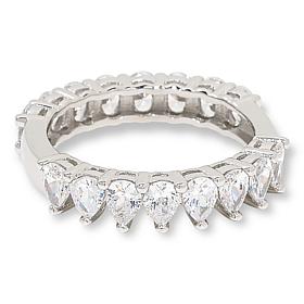 Radiance by Absolute™ Silver 1/2 and 1/2 Comfort Band Eternity Ring