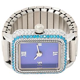 Radiance by Absolute™ Silvertone Rectangle Dial Ring Watch