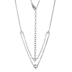 Radiance by Absolute™ Sterling Silver Cubic Zirconia Layer Necklace