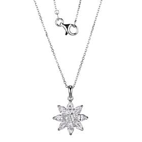 Radiance by Absolute™ Sterling Silver Floral Pendant with Chain