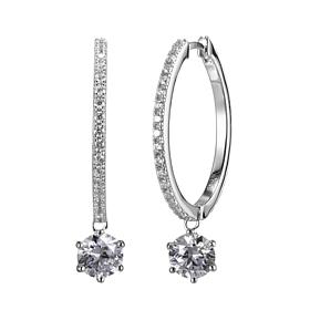 Radiance by Absolute™ Sterling Silver Hoop Drop Earrings