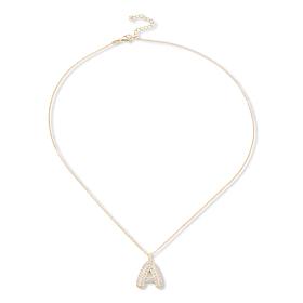 Radiance by Absolute™ Sterling Silver Puffy Initial Pendant with Chain