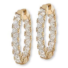 Radiance by Absolute™ Trilliant Cut 1" Inside-Outside Hoop Earrings