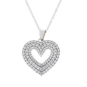 Radiance by Absolute™ Triple-Row Open Heart Pendant with Chain 