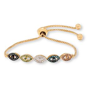 Rarities 14K Gold-Plated Colored Diamond Adjustable Bolo Bracelet 