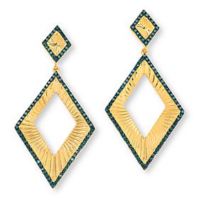 Rarities 3/4ctw Diamond Fluted Diamond-Shaped Drop Earrings