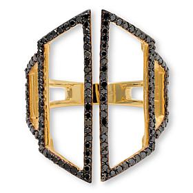 Rarities Black .66ctw Diamond Gold-Plated Sterling Silver Ring
