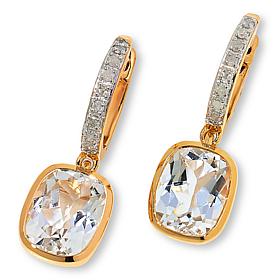 Rarities Diamond Hugger Hoop Earrings with Gemstone Drop