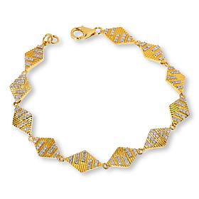 Rarities Gold-Plated 1ctw White Diamond Kite Station 7-1/2" Bracelet