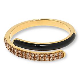 Rarities Gold-Plated Diamond and Enamel Bypass Band Ring