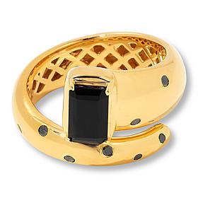 Rarities Gold-Plated Gem and Diamond-Accented Bypass Ring