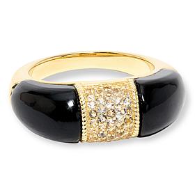 Rarities Gold-Plated Gemstone and White Topaz Band Ring