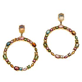 Rarities Gold-Plated Opal, Zircon and Tourmaline Hoop Earrings