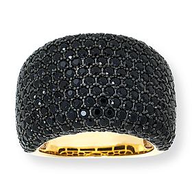 Rarities Gold-Plated Sterling Silver Black Spinel Wide-Band Ring