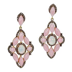 Rarities Pink Opal, White Opal and Champagne Diamond Earrings