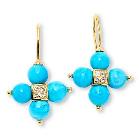 Rarities Sterling Silver Gold-Plated Gemstone Drop Earrings