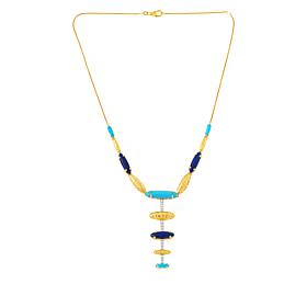 Rarities Turquoise, Lapis and White Zircon Gold-Plated Y-Drop Necklace