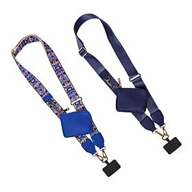 Rebecca Faith Set of 2 Clip & Call Phone Straps w/Pouches