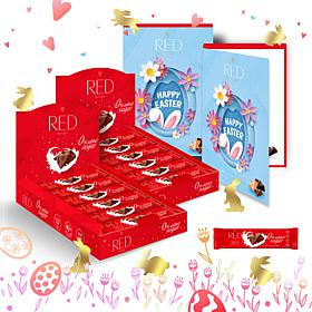 RED Chocolate 24-count Milk Chocolate Bars w/Easter Card
