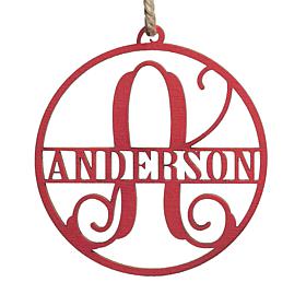 Red Circle Name Personalized Ornament