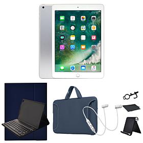 Refurbished 2018 Apple iPad 9.7" 32GB Wifi, Keyboard, Bluetooth Ear...