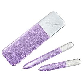 Regine 3-Piece Laser-Etched Hardened Glass Mani-Pedi File Set