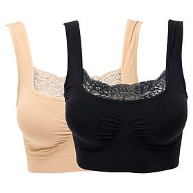 Rhonda Shear 2-pack Seamless Bra with Lace