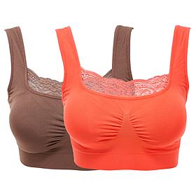 Rhonda Shear 2-pack Seamless Bra with Lace