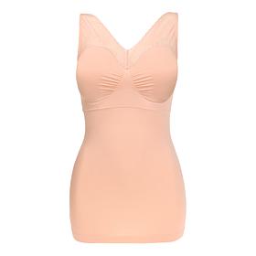 Rhonda Shear "Ahh" Seamless Tank with Lace Inset and Removable Pads