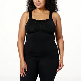 Rhonda Shear Seamless Tank with Lace Inset and Removable Pads