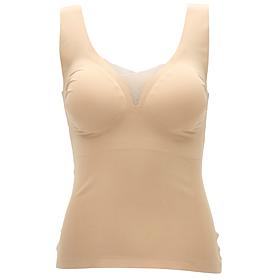 Rhonda Shear Seamless Tank with Lace Inset and Removable Pads