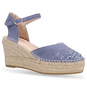 Ron White Breeza Suede Espadrille with Crystals