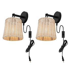 Safavieh Ciaran 2-pack Natural/Black Wall Sconces 8x9.5x12.5"