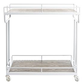 Safavieh Dawson 2-Tier White Rectangular Bar Cart