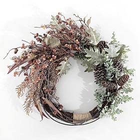 Safavieh Fx 24" Berry and Eucalyptus Semi Wreath