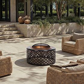 Safavieh Jamaica Fire Pit with Screen, Grate and Poker