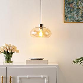 Safavieh Jorie Amber and Nickel Glass Pendant Light