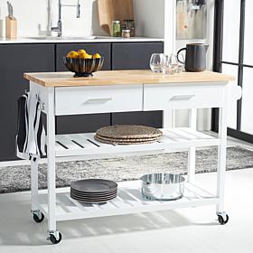 Safavieh Kiko 2-Drawer 2-Shelf Kitchen Cart White