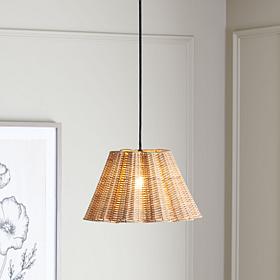 Safavieh Melora Natural Cane Pendant Light 12" x 12" x 7"