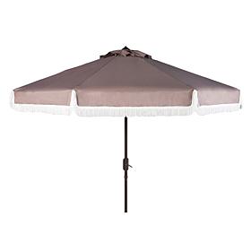 Safavieh Milan Fringe 9' Crank Outdoor Umbrella