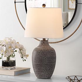 Safavieh Resler 25" Brown and White Resin Table Lamp